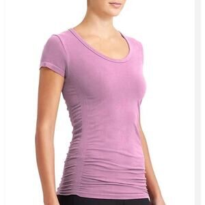 ATHLETA Pure Tee Ruched Organic Cotton Top White - Size XL
